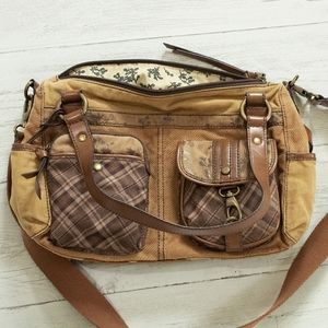 Fossil Satchel with Floral Details